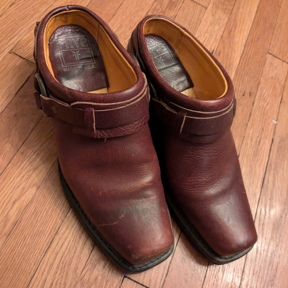 Frye Harness Mules - Brown - W 8